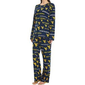 Ladies Long Sleeve Top and Pant Pajama Set West Virginia Mountaineers NWT